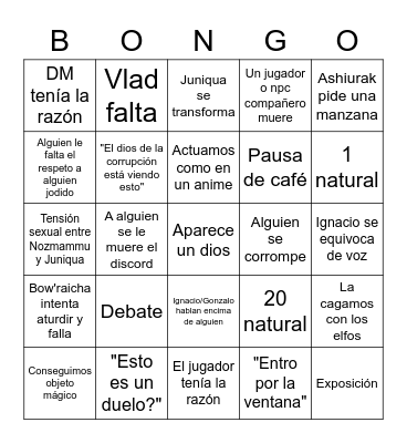CORRUPCIÓN Bingo Card
