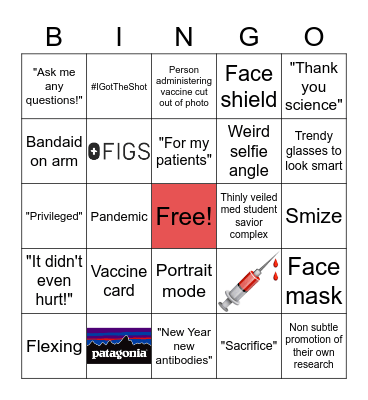 Medical Student Who Got Vaccinated Bingo Card