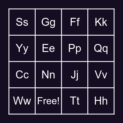 Alphabet Bingo Card