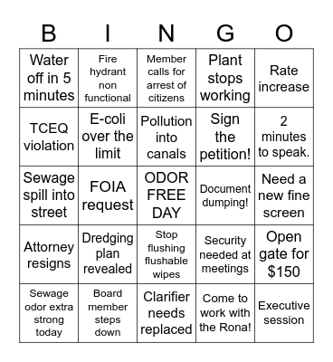 MUD12 Bingo Card
