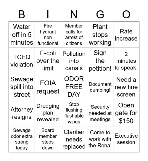 MUD12 Bingo Card