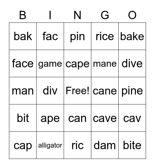 SPL-3-phonics-unit 1~4(compare) Bingo Card