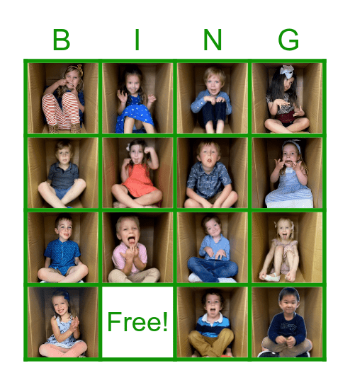 Green Pre-K BINGO Card