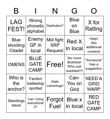 Citadel Defense Bingo Card