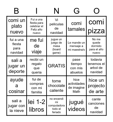 Bienvenido 2021! Bingo Card