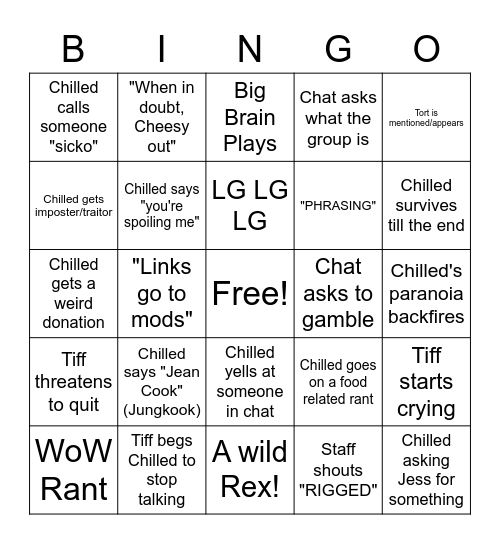mods play bingo Card