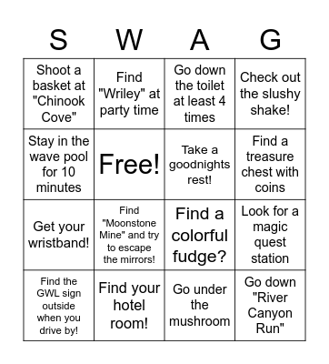GWL BINGO Card