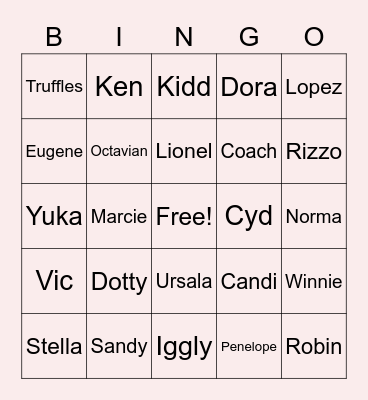 Kitty's Animal Crossing BINGO Card