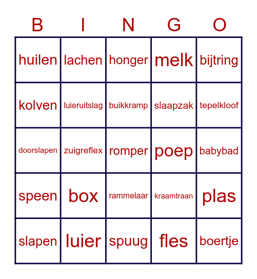 BABY Bingo Card