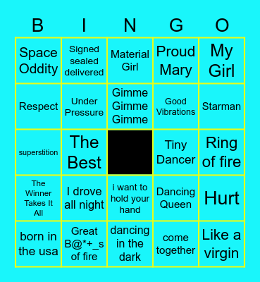 Top bands of all time Bingo Card