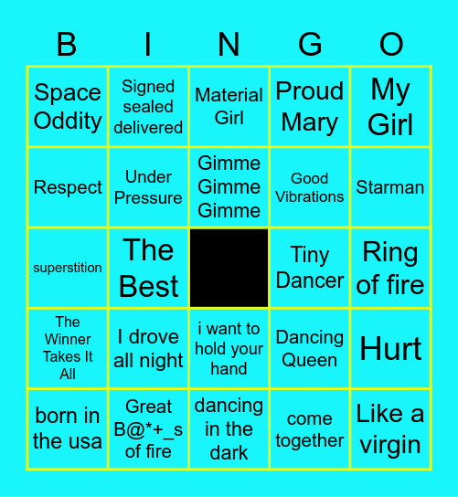 Top bands of all time Bingo Card