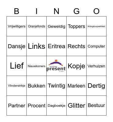 Present Nieuwjaarsborrel Bingo Card