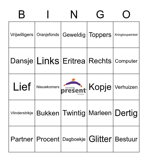 Present Nieuwjaarsborrel Bingo Card