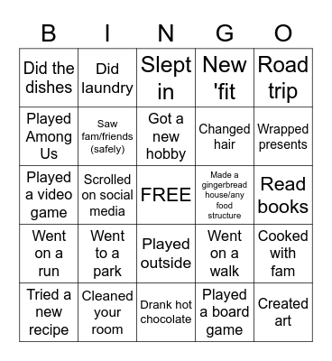 Welcome Back from Break BINGO! Bingo Card