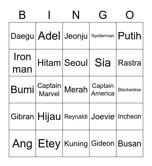 Danilla Bingo Card