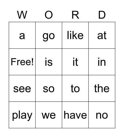 Popcorn Word Review Bingo Card