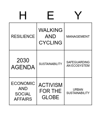 Make cities inclusive, safe, resilient and sustainable Bingo Card