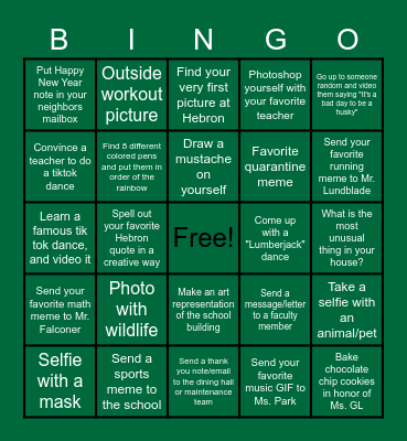 Scavenger Hunt Bingo Card