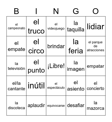 Bingo de vocab. de cap. 2 – Jasper, Isiah, y Michael Bingo Card