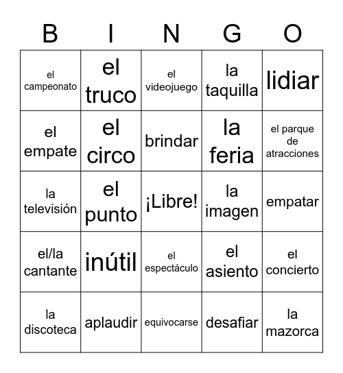 Bingo de vocab. de cap. 2 – Jasper, Isiah, y Michael Bingo Card