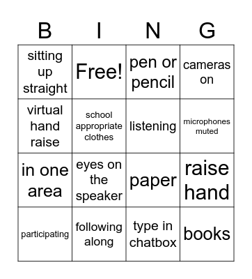 Expectation BINGO Card