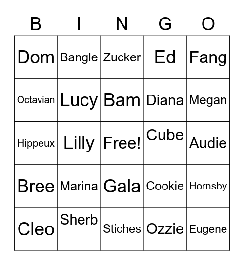 @kuubi_crossing Villager Bingo Card