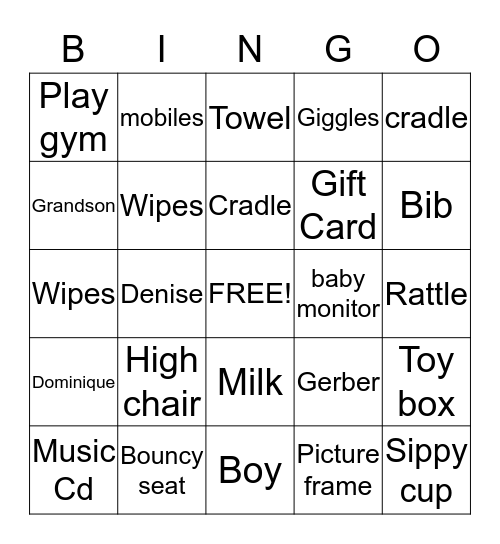 It's a Boy Bingo Card