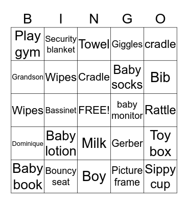 It's a Boy Bingo Card