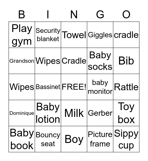 It's a Boy Bingo Card