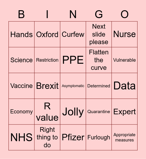 Bojo Bingo Card