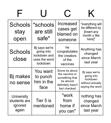 here we go again Bingo Card