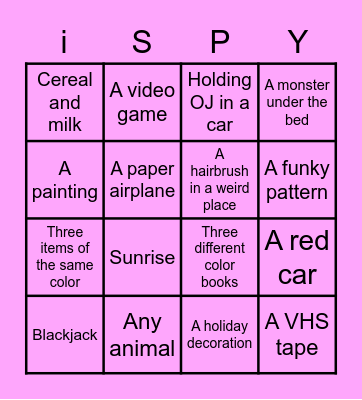 iSpy Bingo Board Bingo Card