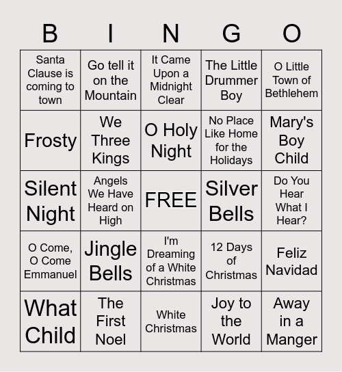 MUSIC Bingo Card