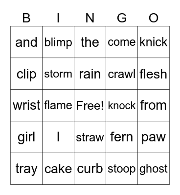 Review Bingo Card