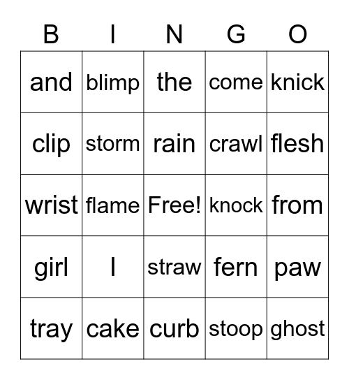 Review Bingo Card