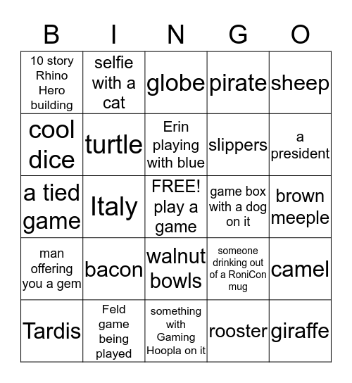 RoniCon 2014/15 Bingo Card