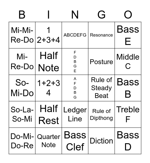 TGS Music Review Bingo Card