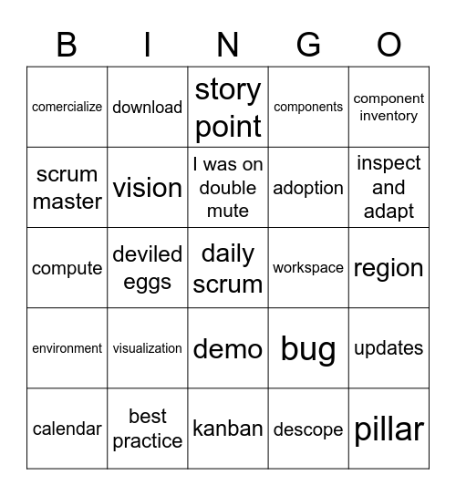 PI6 Bingo Card