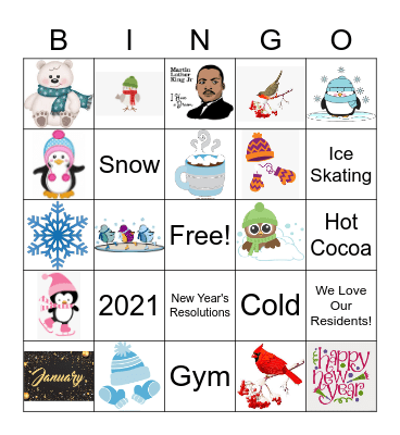 January Hillwood BINGO Card