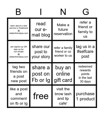 Share The Love Bingo Card