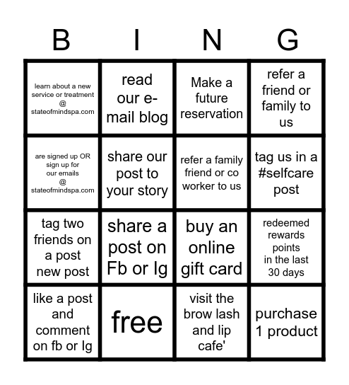 Share The Love Bingo Card