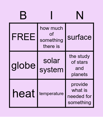 3rd Grade Unit 3 Week 3 Vocabulary Bingo Card