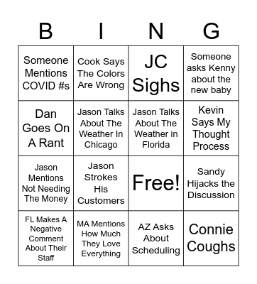 Exactix Call Bingo Card