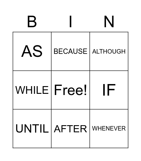 AAAWWUBIS Bingo Card