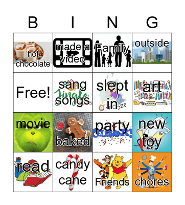 Winter Break (w/ images) Bingo Card