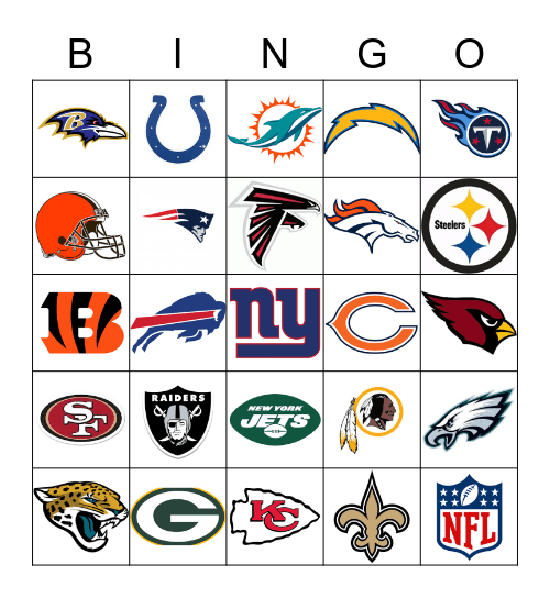 NFL Bingo Card