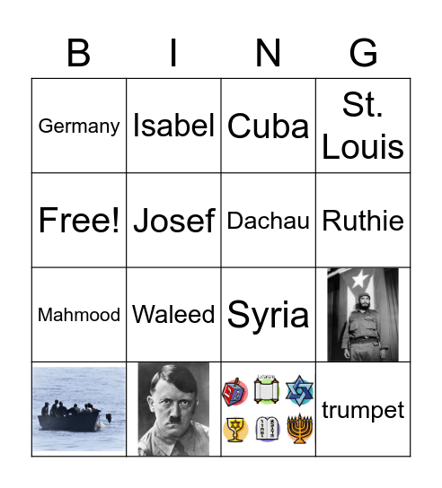 Refugee Bingo Card