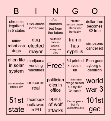 2021 PREDICTORINOS Bingo Card
