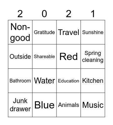 Buy Nothing Bingo Card