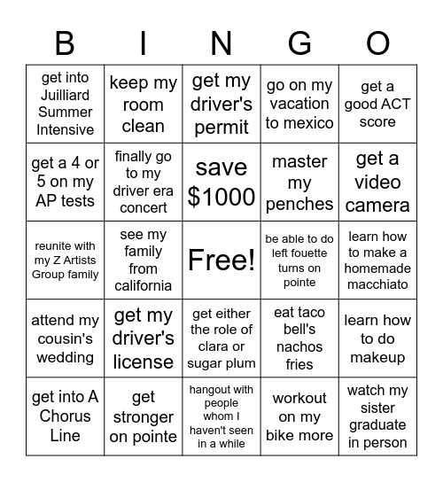 2021 Bingo Card